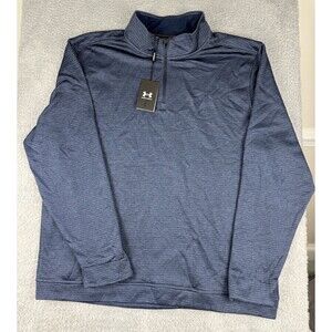 Under Armour Men’s 3XL Pullover Golf Storm Blue Sweater Fleece 1/4 Zip NWT